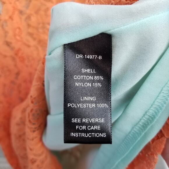 Ark & Co. Orange Lace Long Sleeve Scoop Neck Dress - Picture 7 of 8